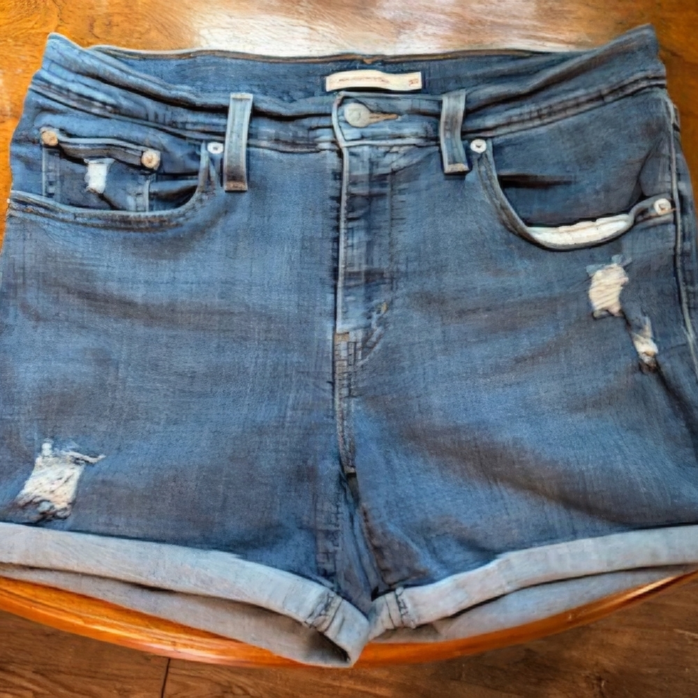 Levi's Distressed Blue Jean Shorts